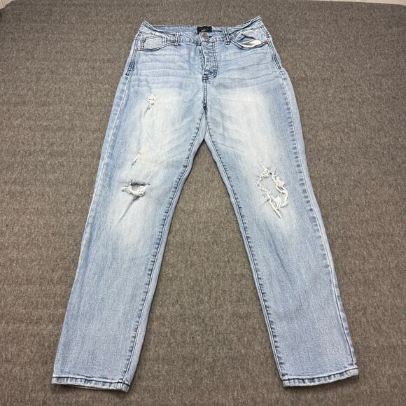 Celebrity Pink Jeans Womens Size 9/29 (30X28) Distressed High Rise Straight Leg‎ - Picture 1 of 15